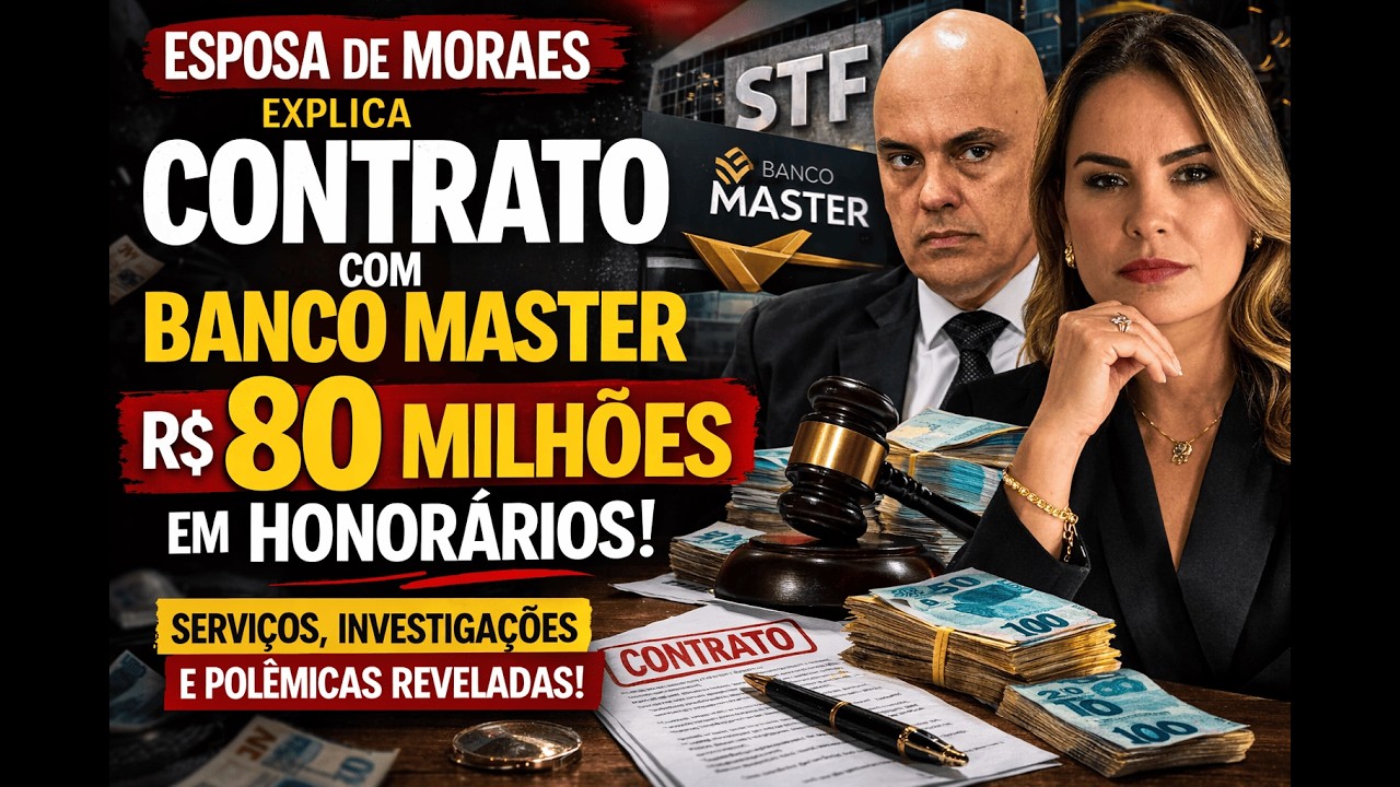 💰 CONTRATO DE R$ 80 MILHÕES: ESPOSA DE MORAES EXPLICA ACORDO COM BANCO MASTER