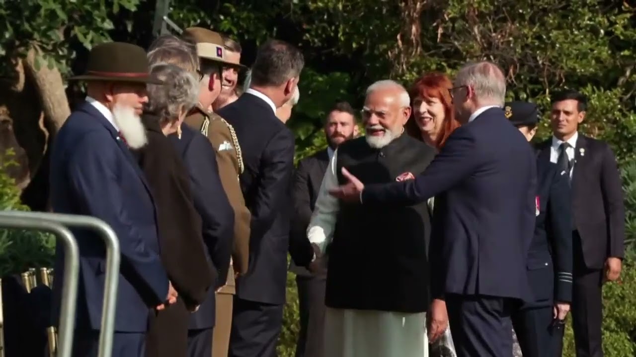 PM Narendra Modi receives ceremonial welcome at Government House Victoria in Melbourne, Australia.