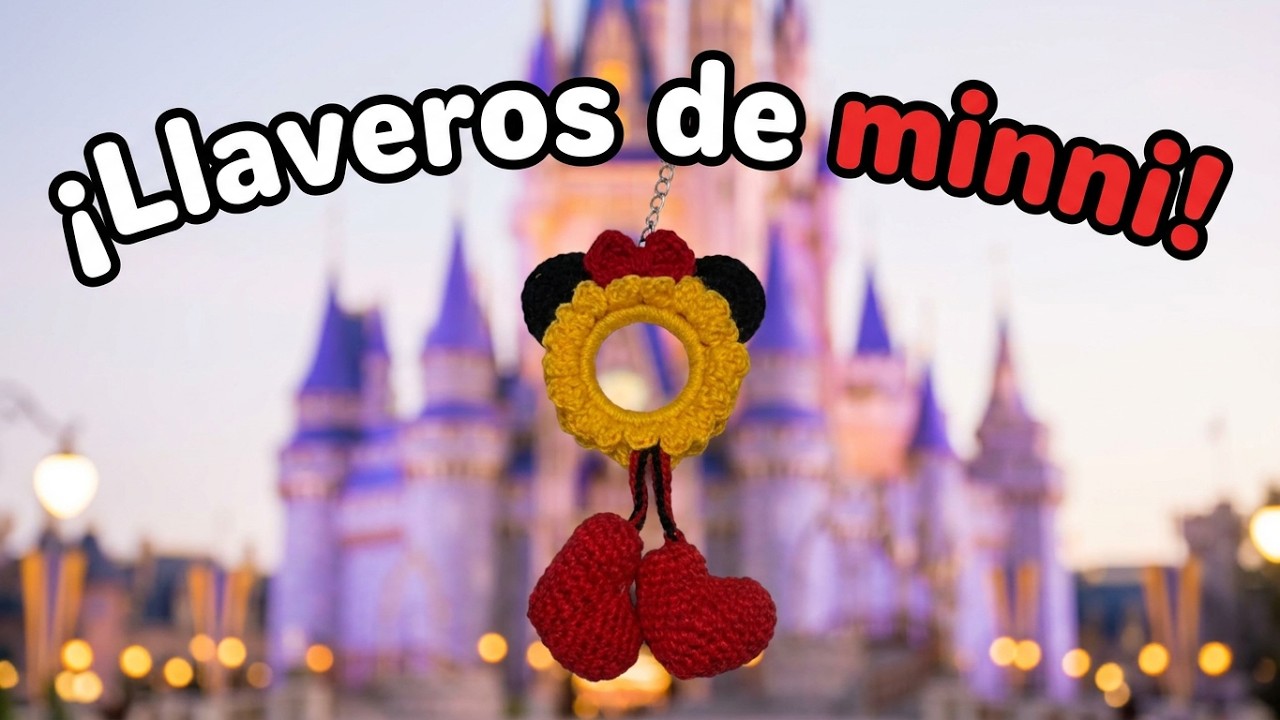 usé aros de plástico Y TEJI ESTA HERMOSA MINNIE MOUSE !!!