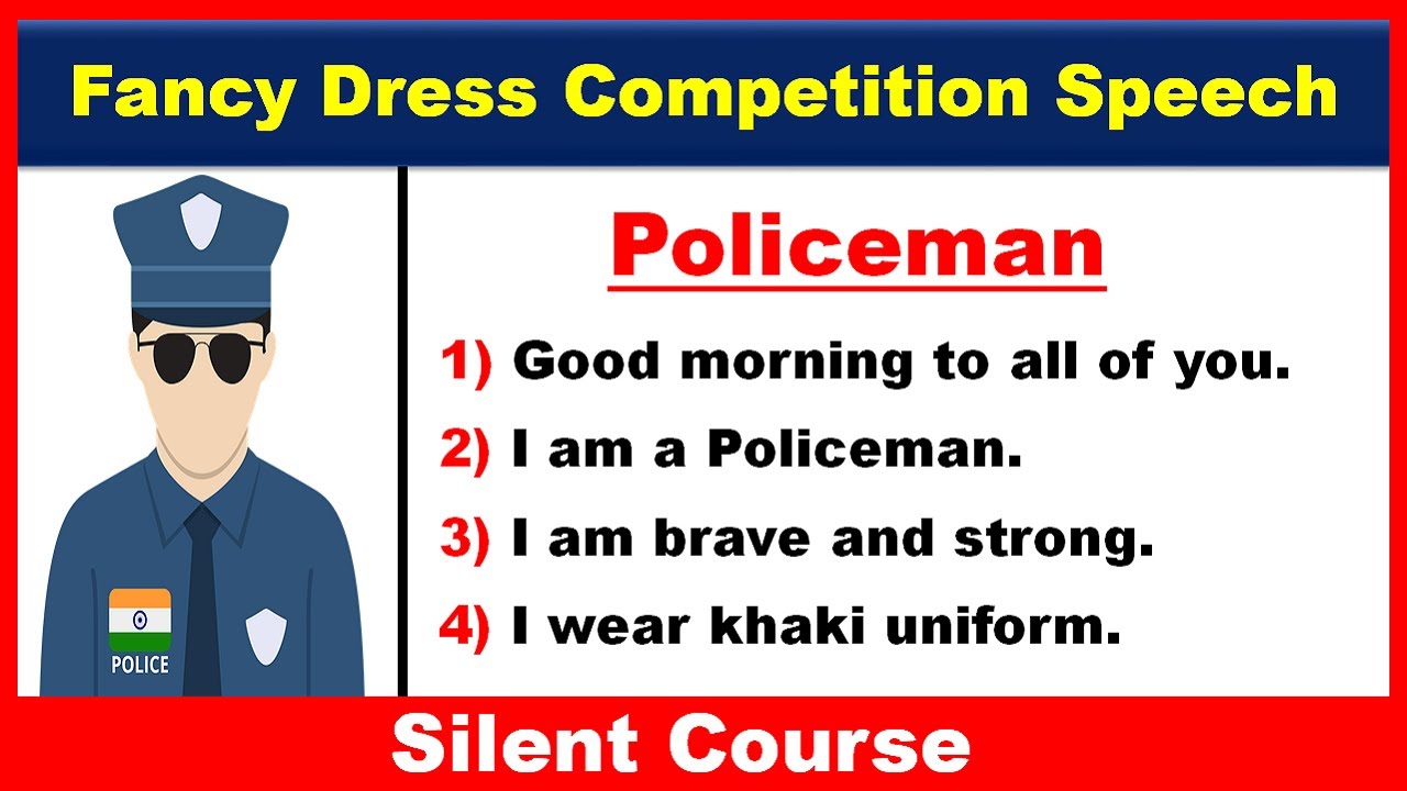 Policeman Fancy Dress Competition Speech | Fancy Dress Speech on Policeman | Speech as Policeman