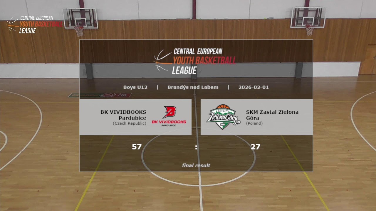 CEYBL U12, 1. 2. 2026, BK VIVIDBOOKS Pardubice - SKM Zastal Zielona G&oacute;ra