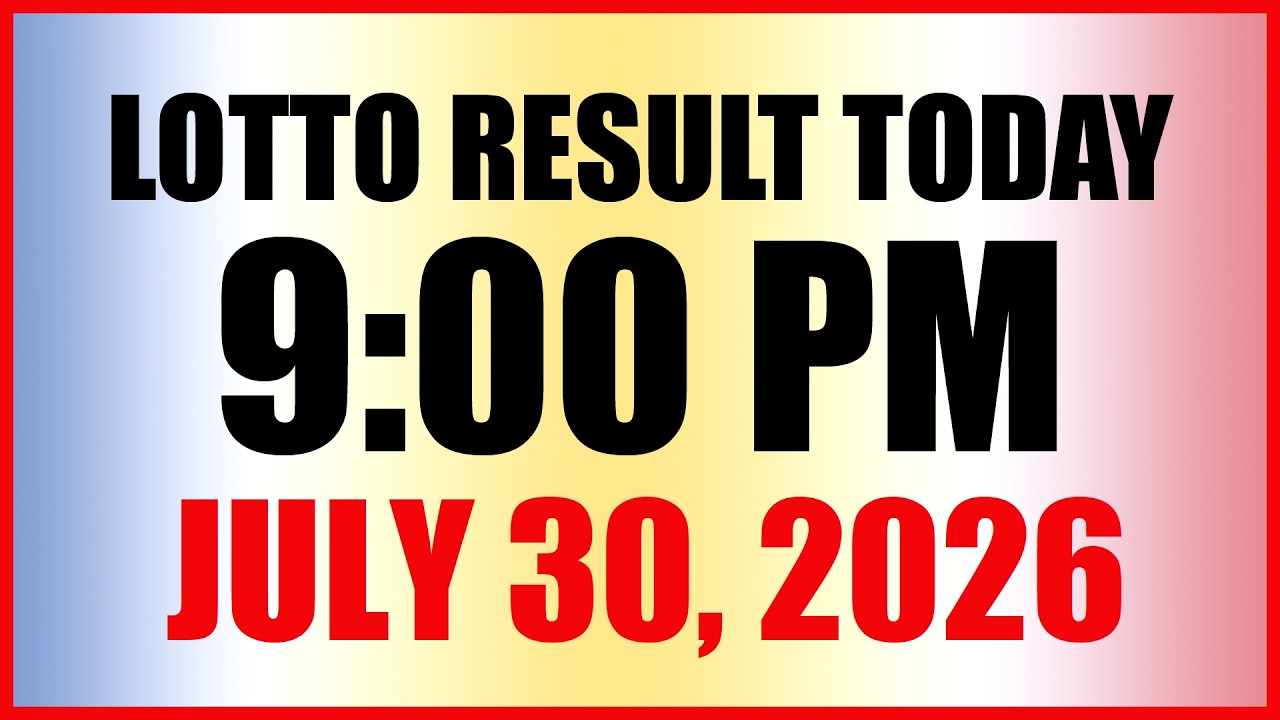 Lotto Result Today 9pm Draw July 30, 2026 PCSO