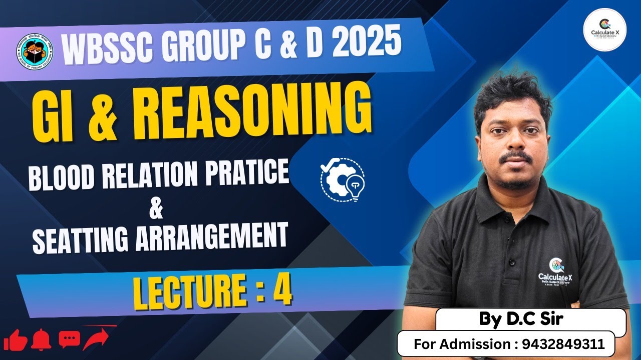 WBSSC GROUP C & D 2025 II REASONING II LECTURE 4