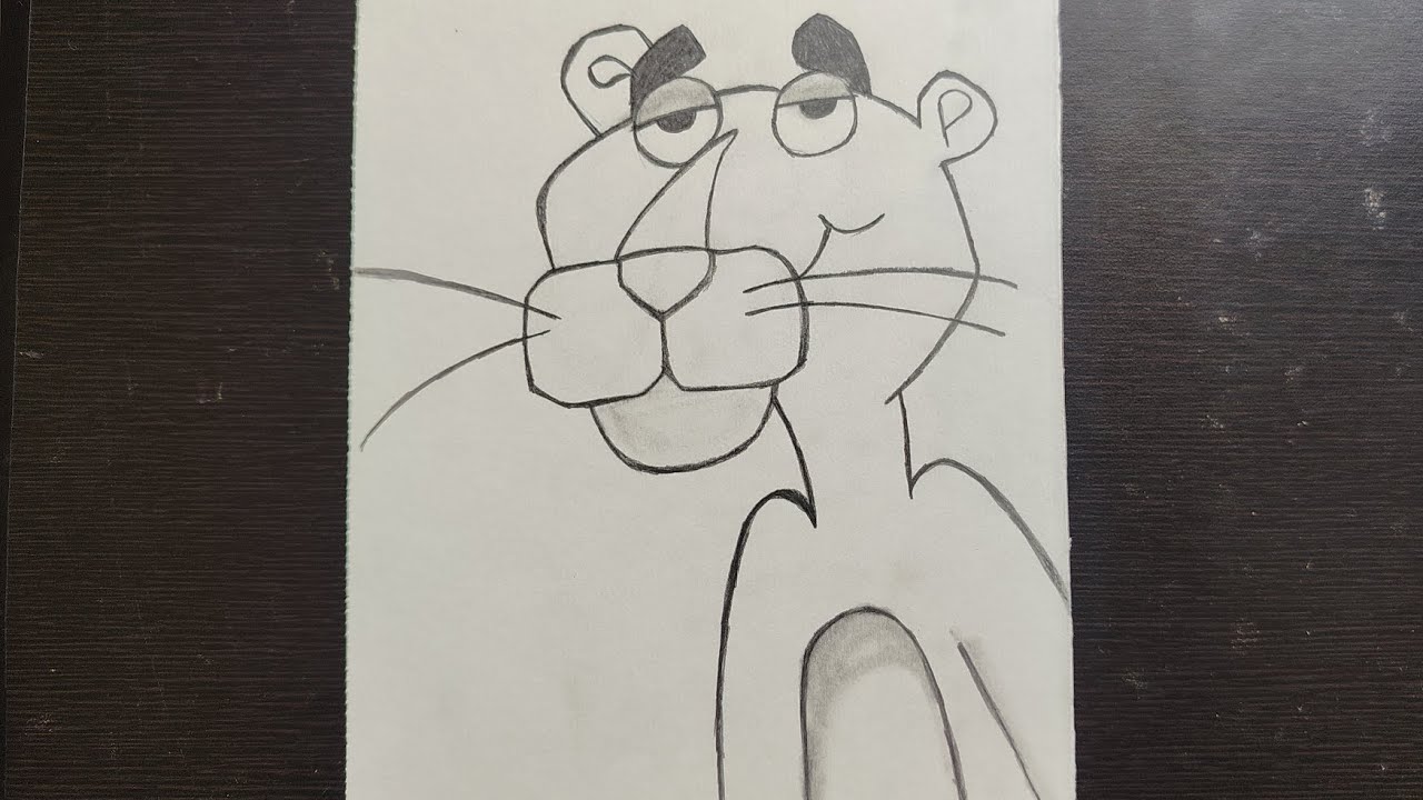 Pink Panther Drawing||Draw Funny cartoon character for beginners|| easy to draw 
