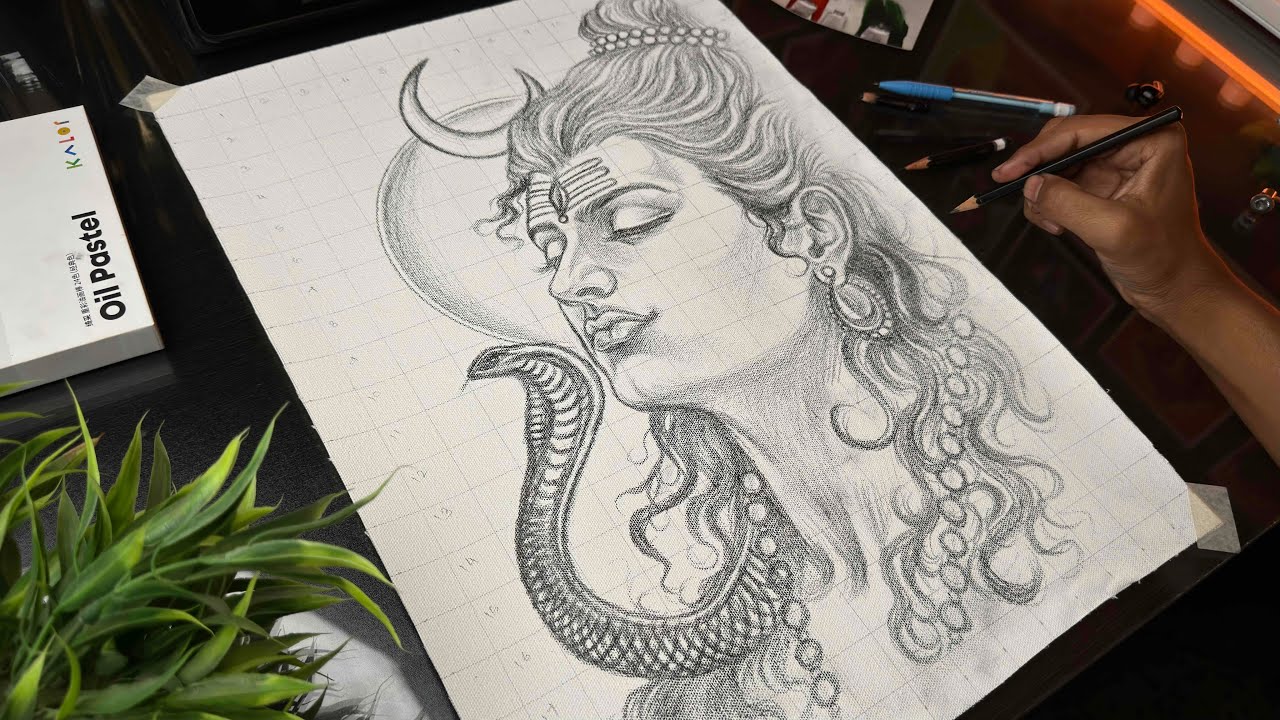 How to Lord Shiva Drawing, MahaShivratri Drawing, Outline Tutorial