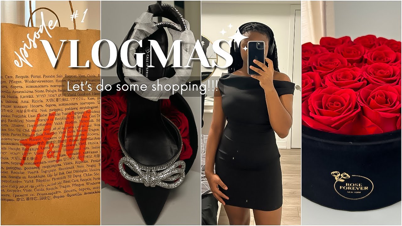 VLOGMAS 1: Shopping for Christmas party + H&M / Call it spring haul + unboxing my roses + more