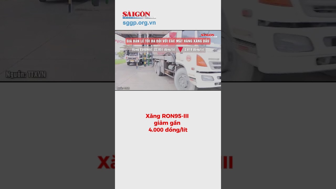 Xăng RON95-III giảm gần 4.000 đồng/l&iacute;t