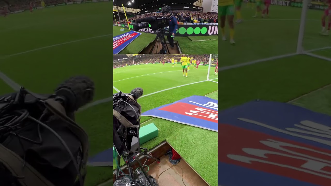 POV - you&rsquo;re a camera operator covering a Swansea goal at Norwich #football #cameraman #norwich