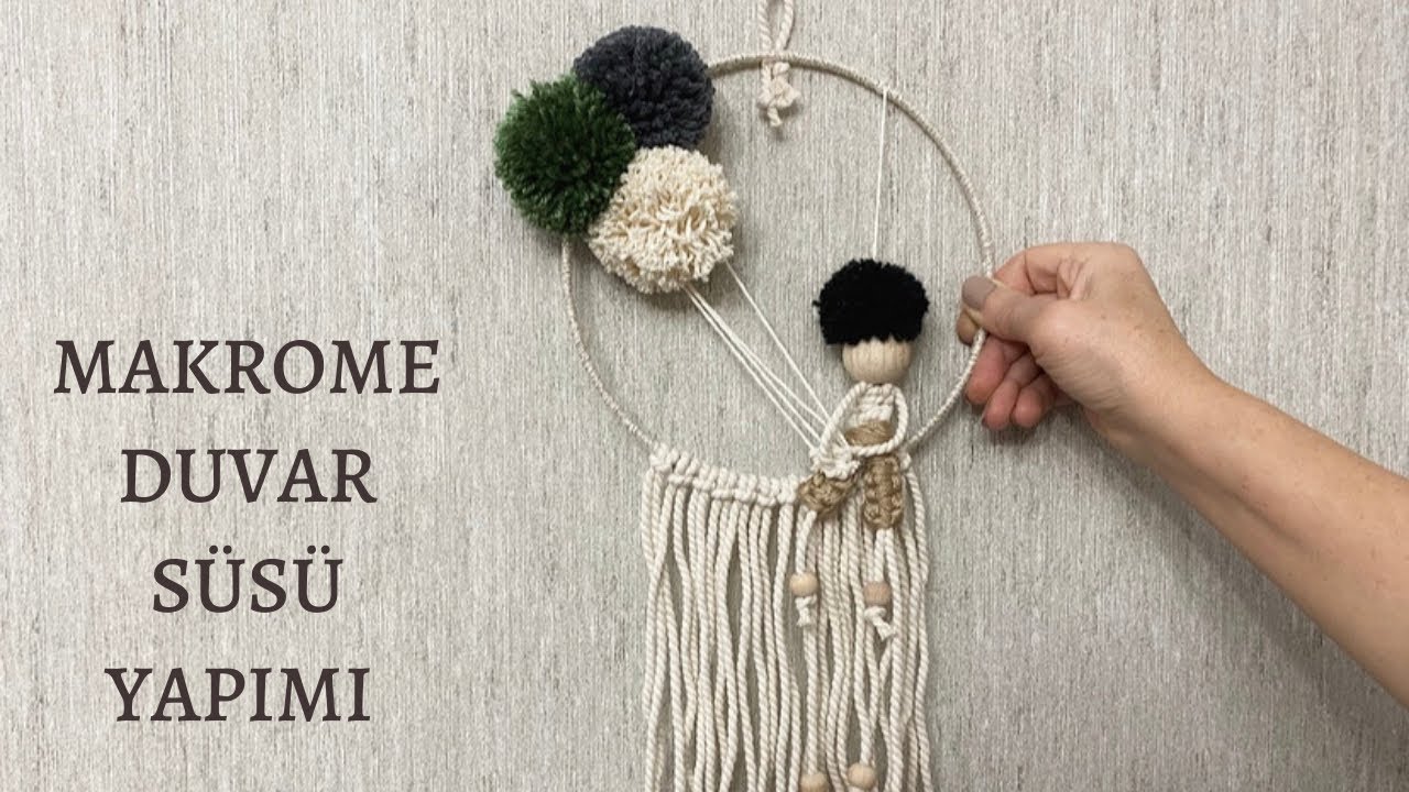 Makrome İpten Çocuk Odaları İçin Duvar Süsü Yapımı ✨ DIY Macrame Doll #macrome #macrame doll