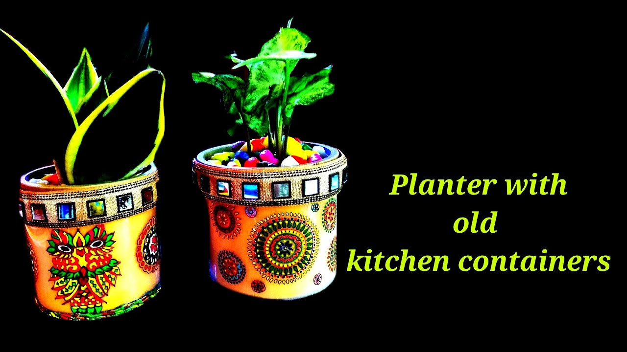 Planter with old kitchen Containers/Best out of Waste