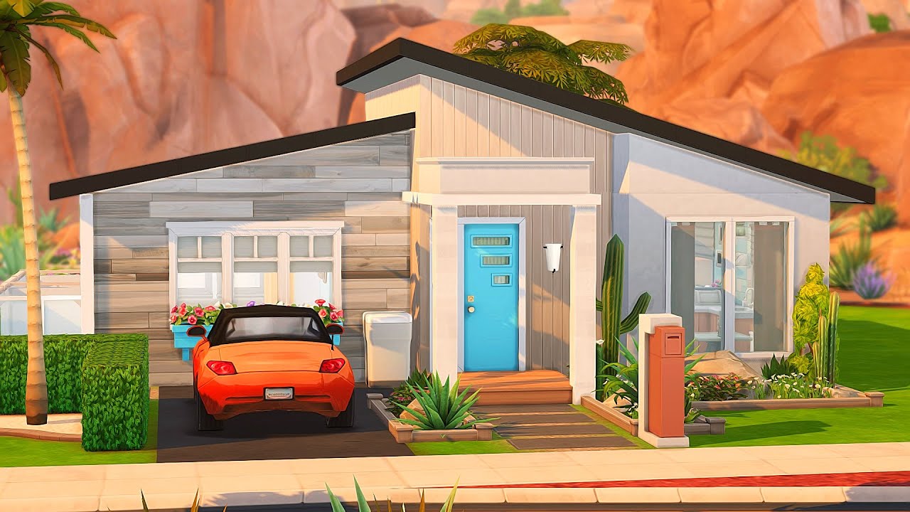 GRANDPARENTS' MID-CENTURY MODERN 💙 | The Sims 4 Speed Build