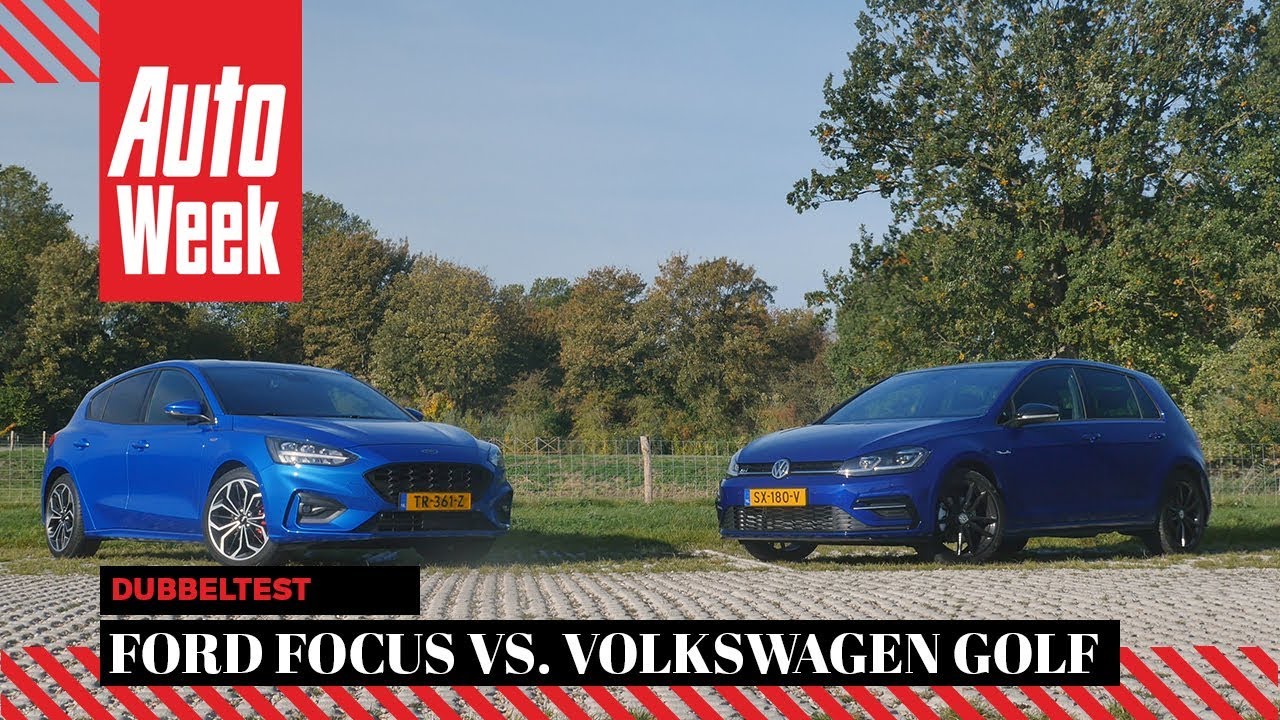 Ford Focus vs. Volkswagen Golf - AutoWeek dubbeltest - English subtitles