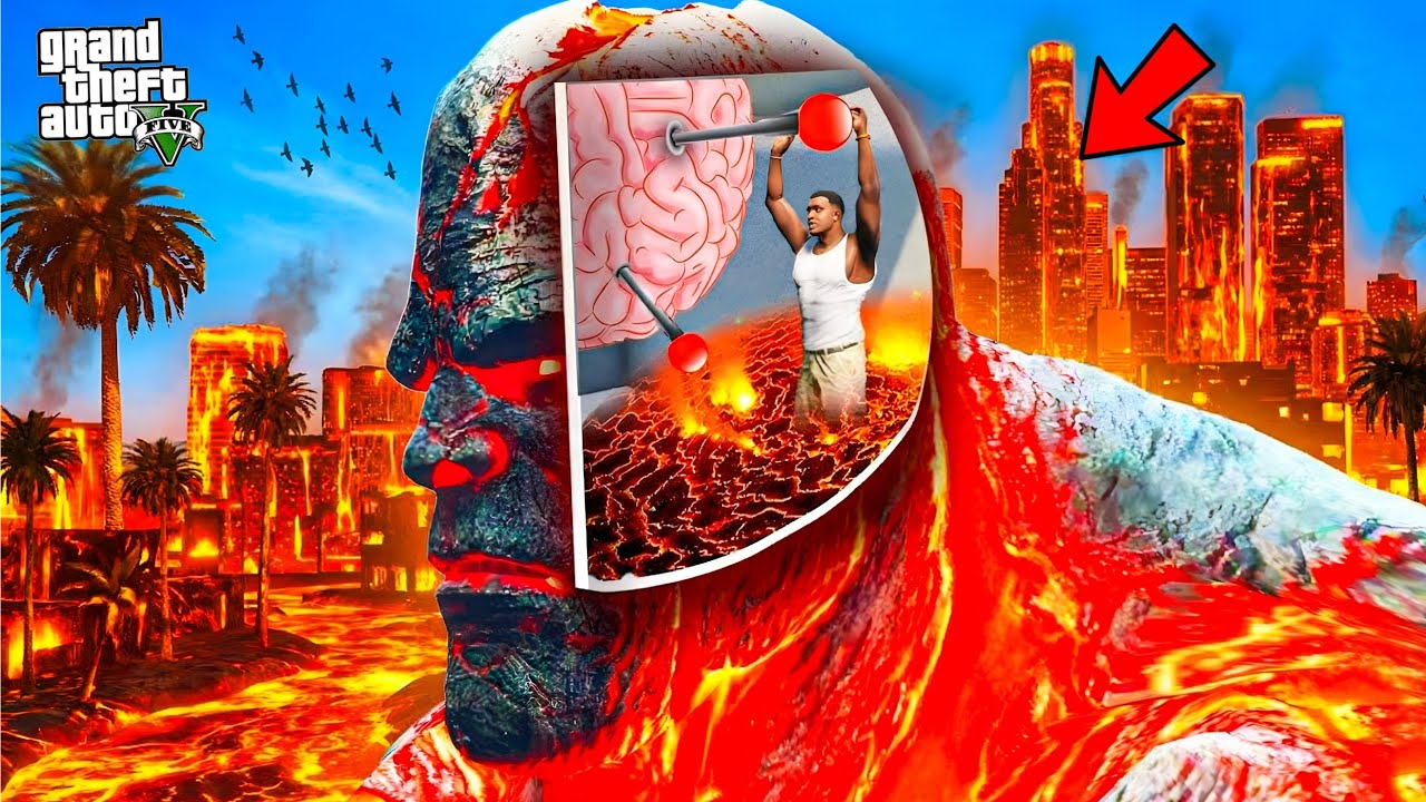 Franklin's Control LAVA GOD Brain to Destroy Los Santos in GTA 5 | SHINCHAN and CHOP