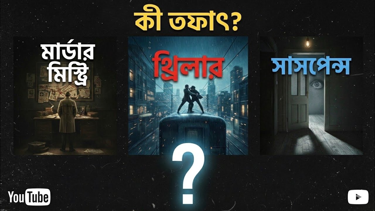 মার্ডার মিস্ট্রি, থ্রিলার এবং সাসপেন্স-এর পার্থক্য || Murder Mystery vs Thriller vs Suspense ||