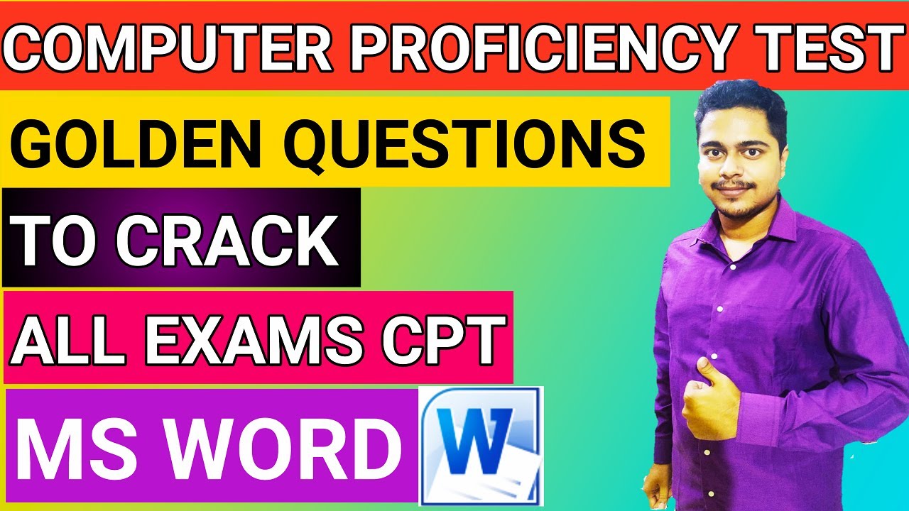 🔥Golden questions MS WORD Exercise 1 CPT solved question for all exams | ICCR SSC KVS RRB practical