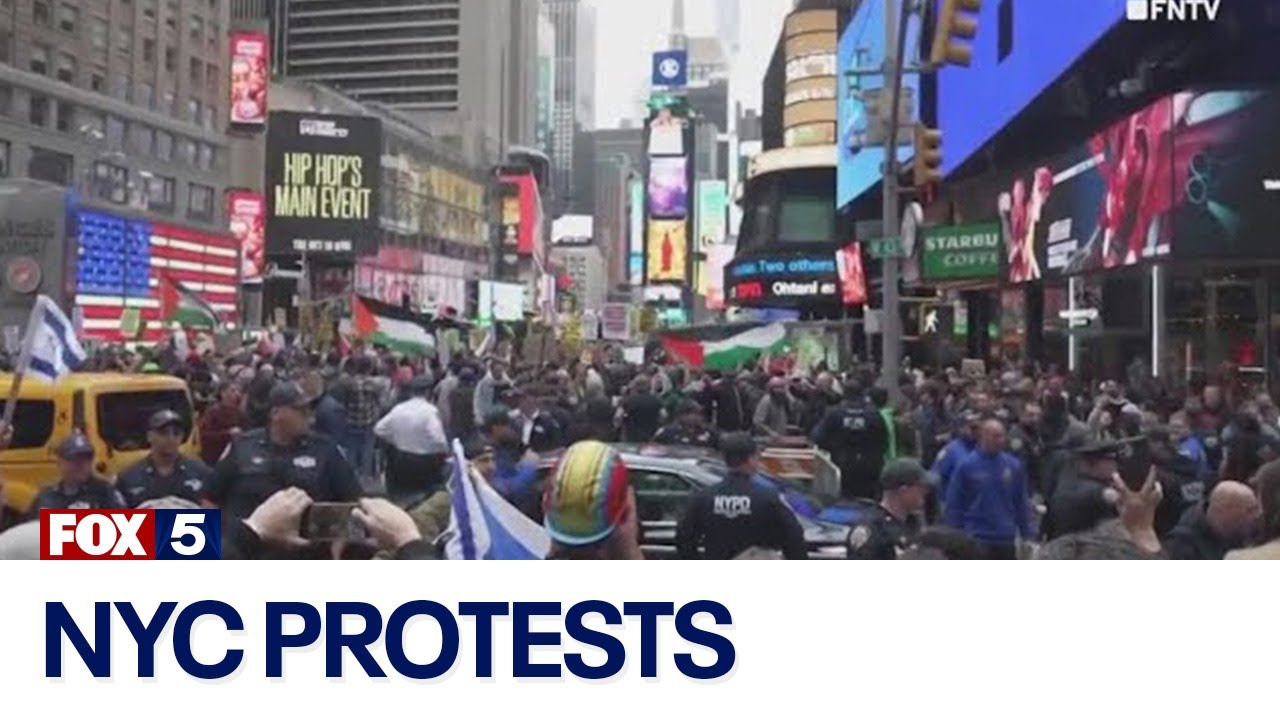 Tensions flare among NYC demonstrators amid brewing Israeli-Palestinian war