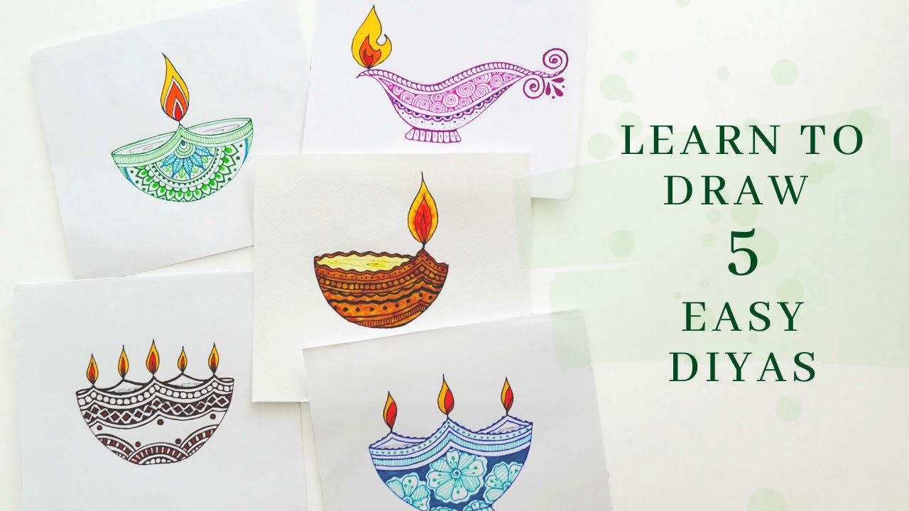 Diya Mandala/Doodle/Zentangle art | Diya mandala | Easy Diwali Diya mandala art for beginners