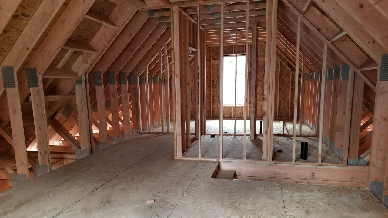 LOG CABIN BUILD, Interior wall framing