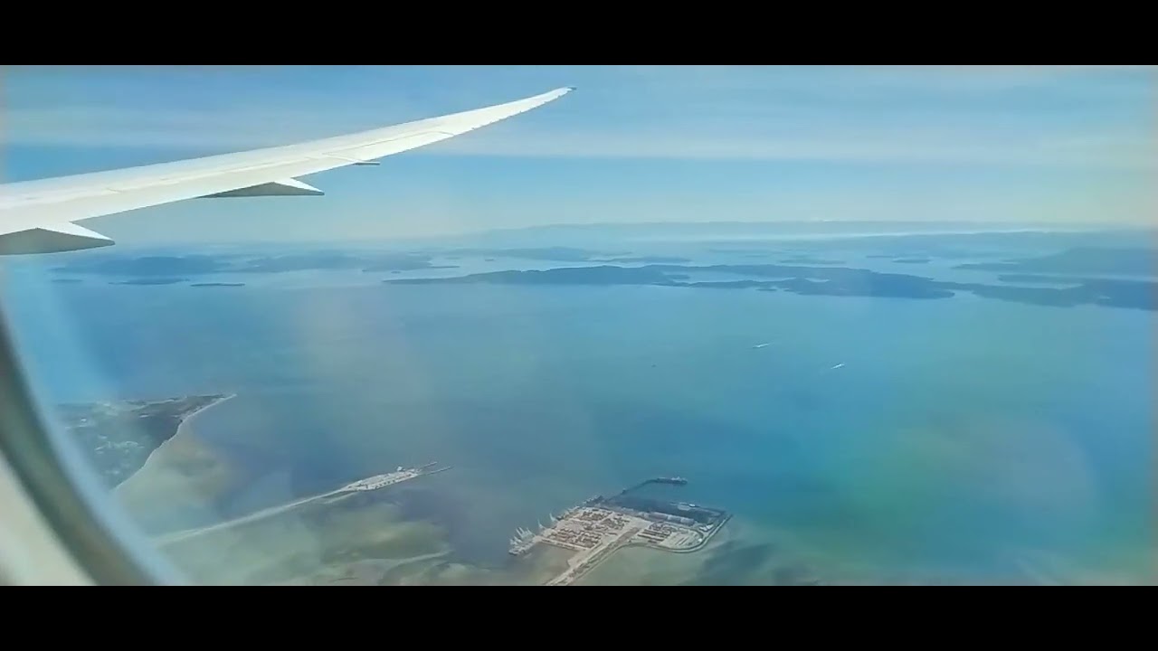 Flight landing at Vacouver Airport, Canada