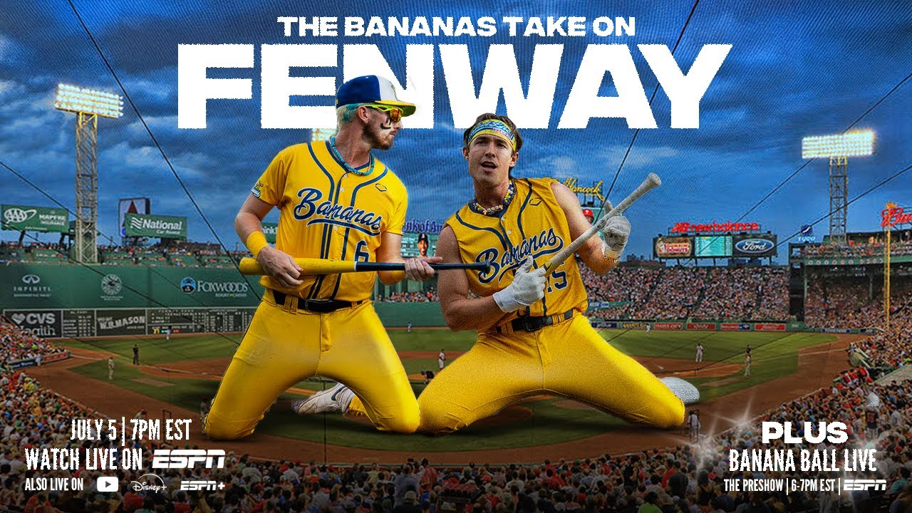 THE BANANAS TAKE ON FENWAY PARK! LIVE from Boston - Savannah Bananas vs the Firefighters