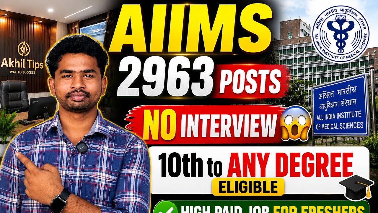AIIMS Recruitment 2026 🔥 2963 Posts | No Interview 😱 | 10th to Degree Eligible | Central Govt Jobs