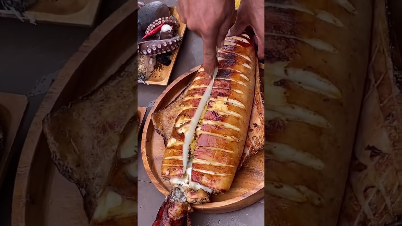 Grilled Squid Stuffed with Sweet Yellow Corn &ndash; Next-Level Street Food! 🌽🦑