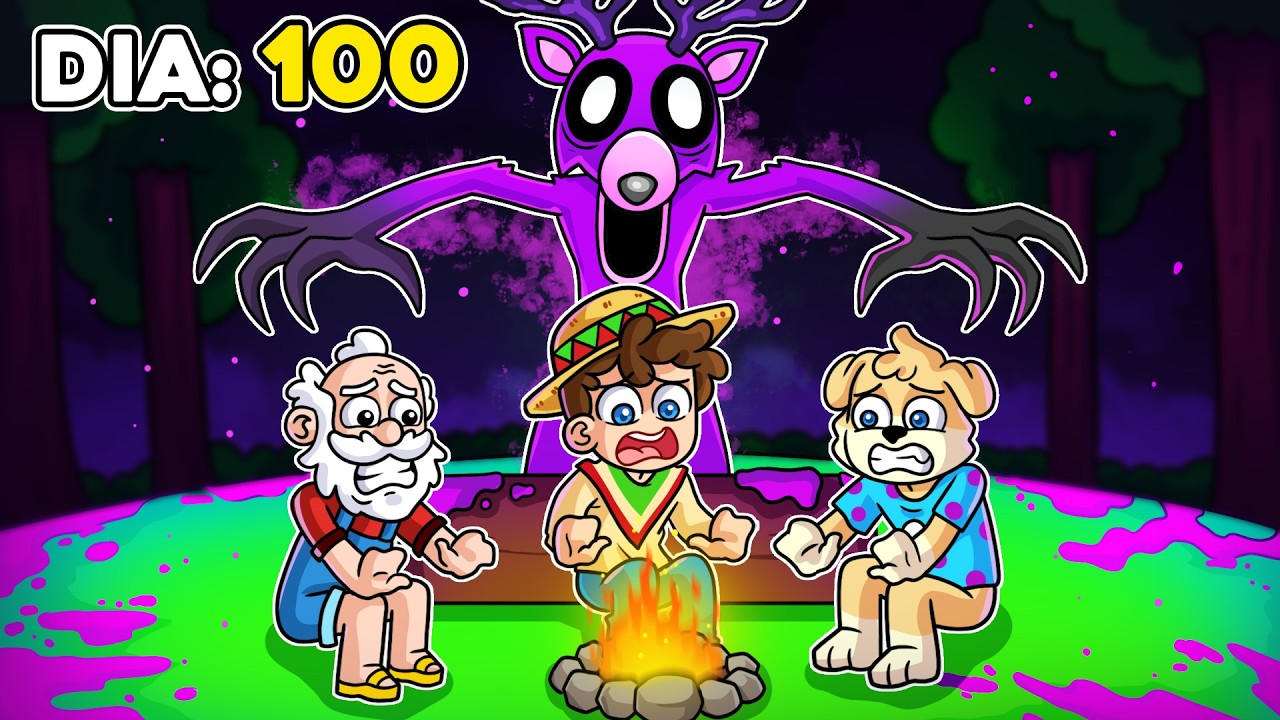 ¡SOBREVIVÍMOS 100 dias en el BOSQUE CORRUPTO! 💀🪻🦌 SILVIOGAMER en 99 Noches en el Bosque