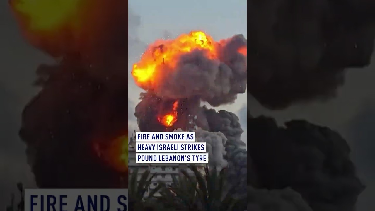 Fire and smoke as heavy Israeli strikes pound Lebanon's Tyre