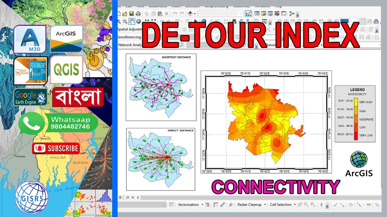 Accessibility Map by Detour Index in ArcMap || Transport Network Analysis By Detour Index in ArcGIS