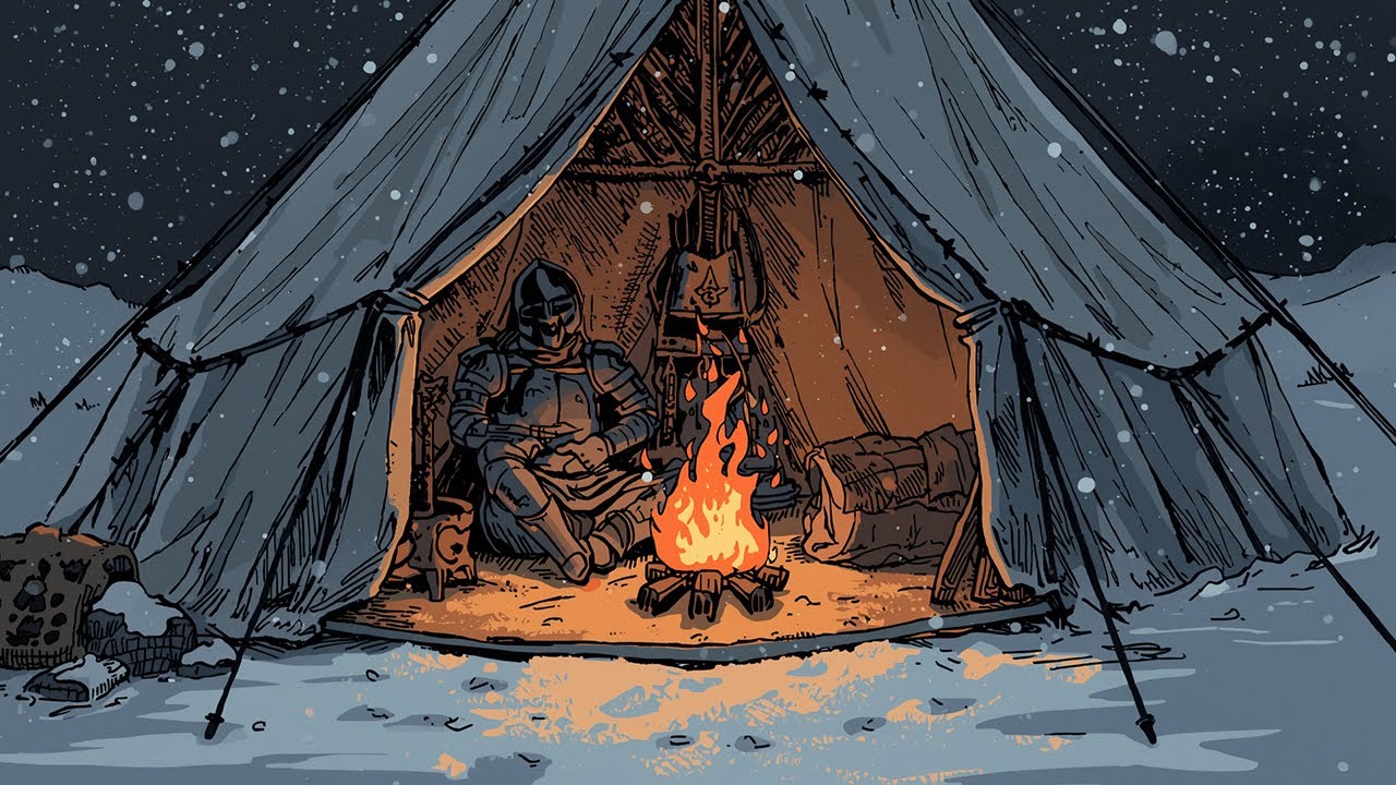 Medieval Night Music for Studying 🌑 Dark Campfire Mood | Dark Medieval Ambience