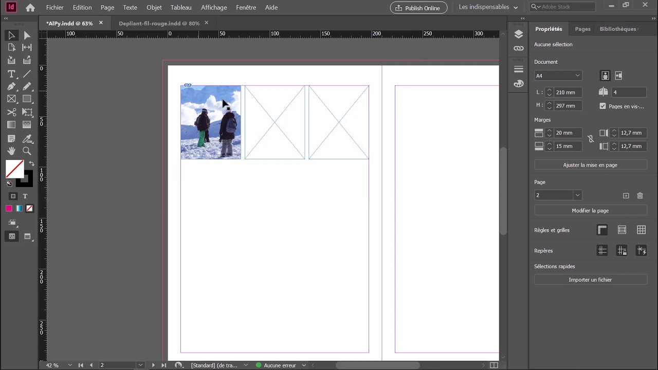 Insérer une image dans un document InDesign CC 2020