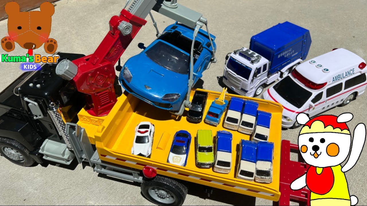 Big Tow Truck Takes Broken-Down Cars to the Repair Shop! Let’s Help Cars with Boo-Boo!