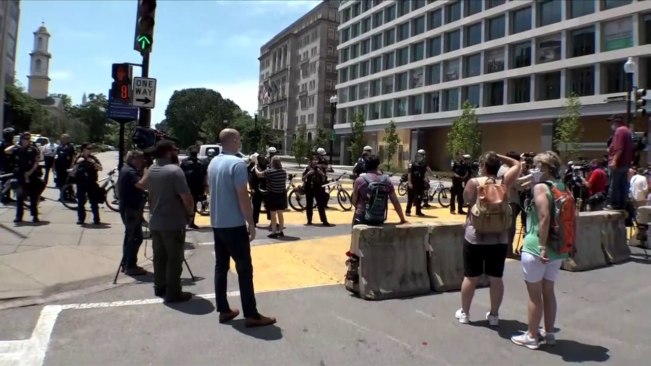 DC Protesters face-off with police at Black Lives Matter Plaza 'autonomous zone'