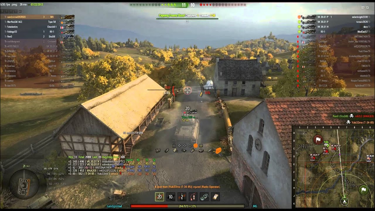 WOT M6 Gameplay Redshire 2013 July 21 HD