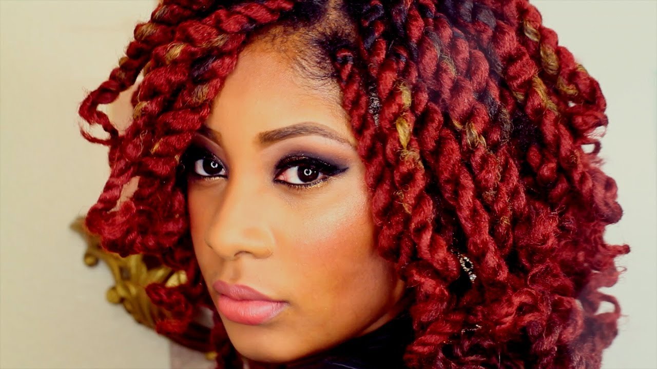 New Year's Eve Glittery Smokey Eye Make-Up & DIY Short Marley Twist Hair Tutorial
