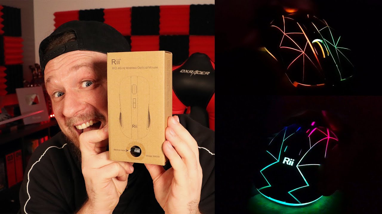 AMAZON LED RGB MAUS Unboxing Test | Rii RGB Wireless Maus Akku