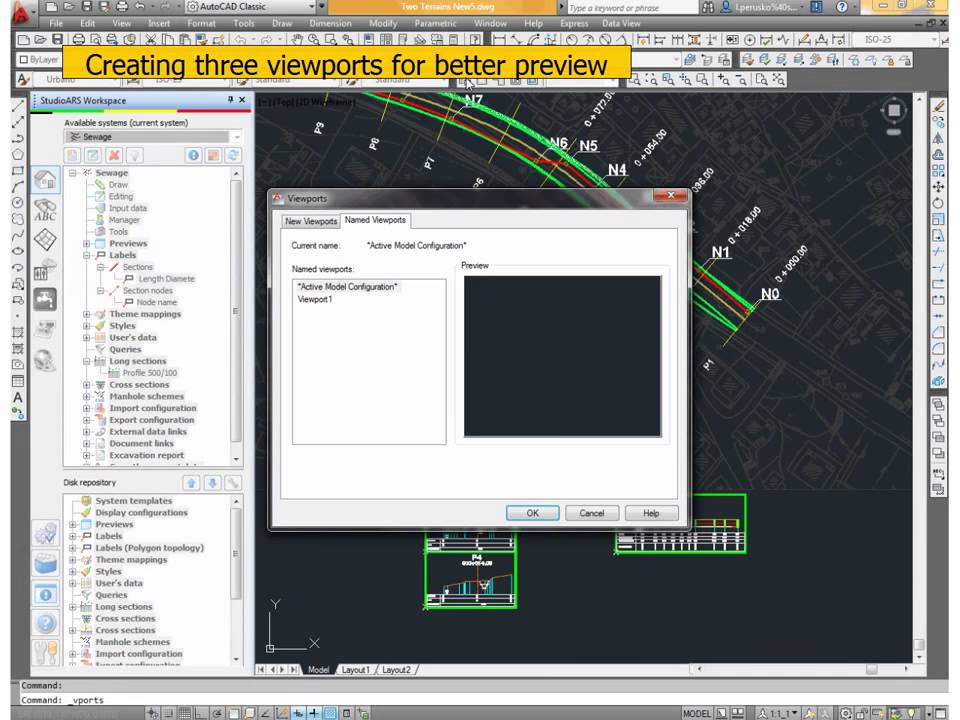 StudioARS Urbano 7   Dynamic model for profile, section, trench, pipes