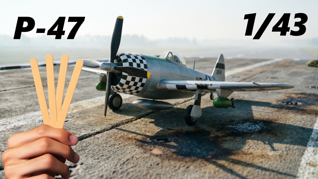 Como hacer el avión P-47 Thunderbolt con palitos de helado