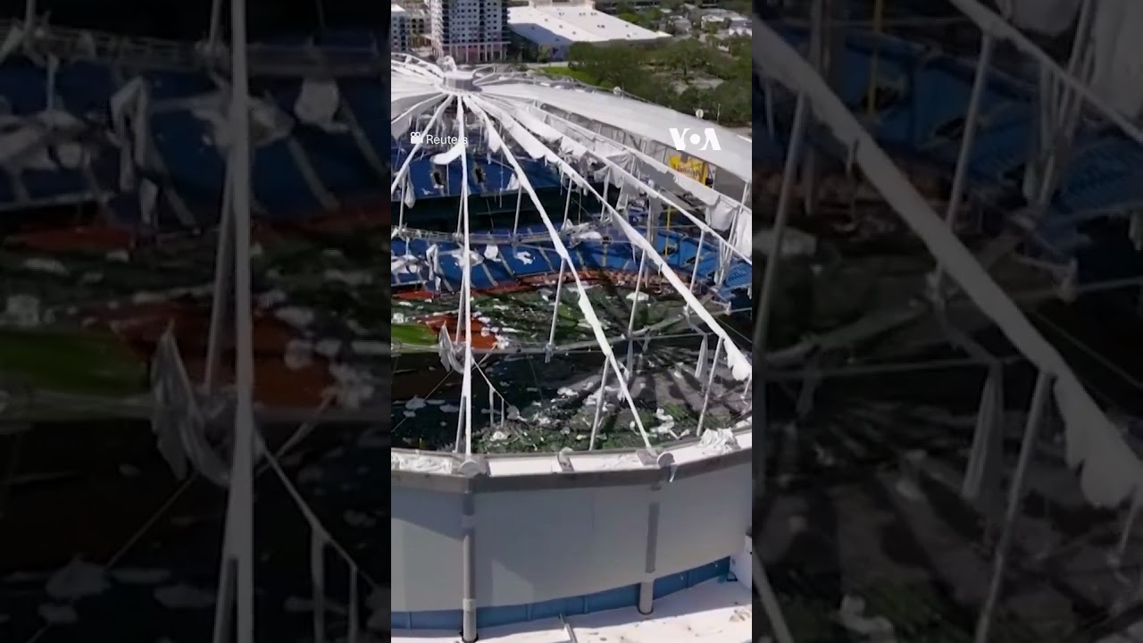 To'fonda tomi uchib ketgan stadion