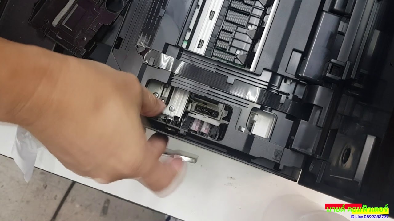 Brother MFC  T800W ปริ้นสีไม่ออก ถอดหัวพิมพ์ออกมาแช่น้ำยาล้างหัวพิมพ์ EP2