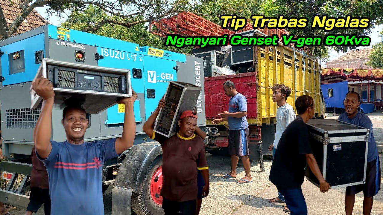 Begini Keseruan Crew Sound Kondang Saat Loading, Jilid 1 Nganyari Genset V-gen 60Kva