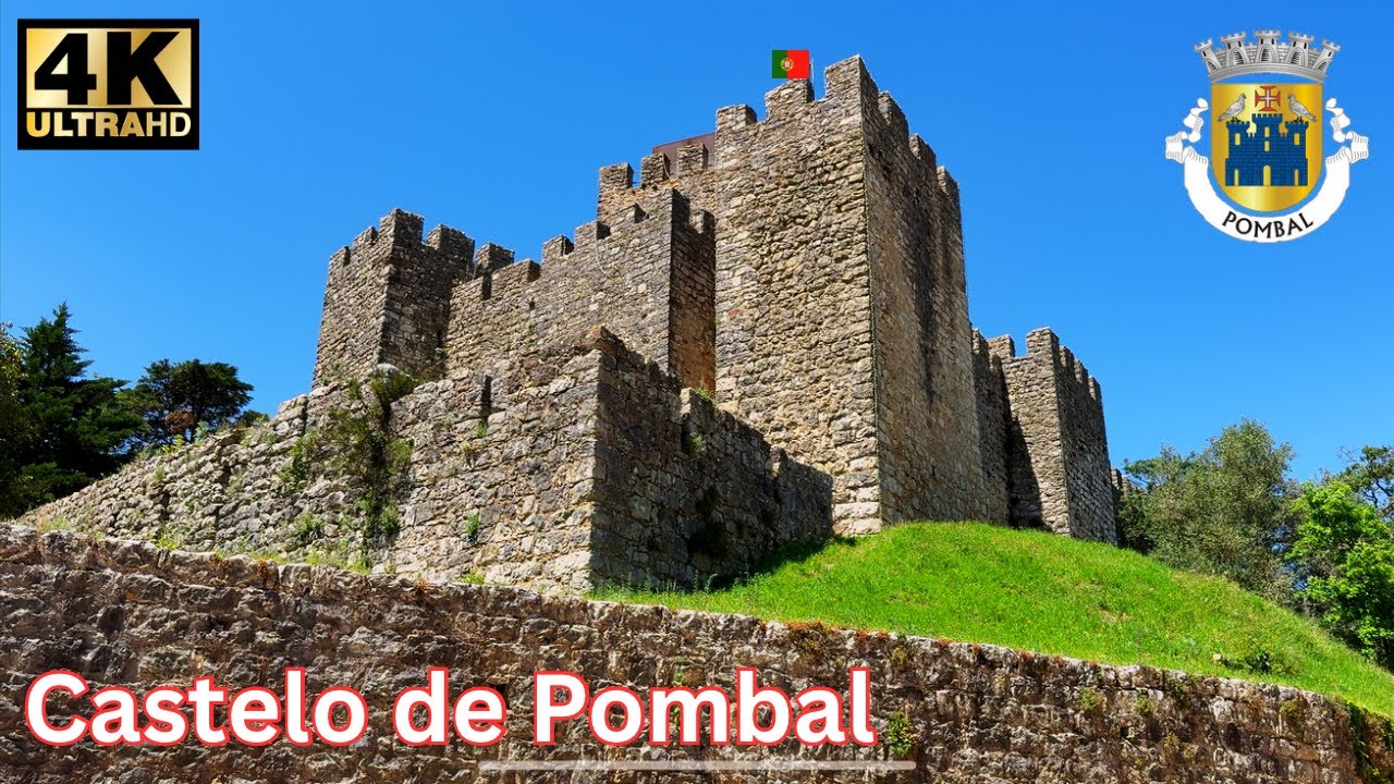 Caminhando pelo castelo de Pombal, Portugal 🇵🇹 4K virtual walking tour. Caminhando em Portugal.