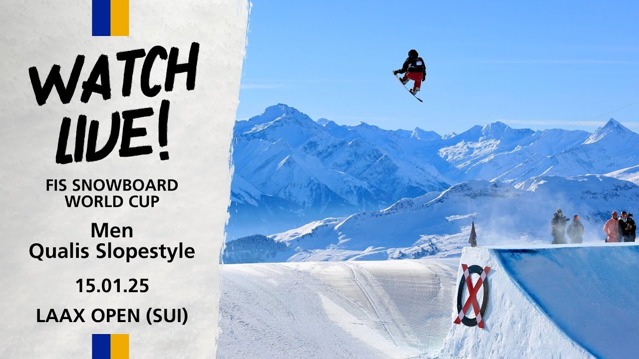 LIVE LAAX OPEN: FIS Snowboard Slopestyle World Cup -  Men Qualis Heat 2 | FIS Snowboard