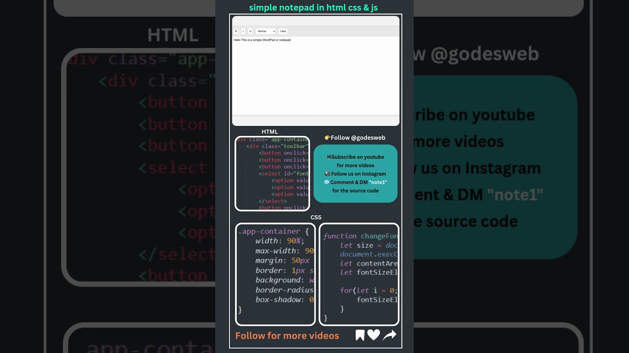 Build a Simple Notepad in HTML CSS & JavaScript ✨