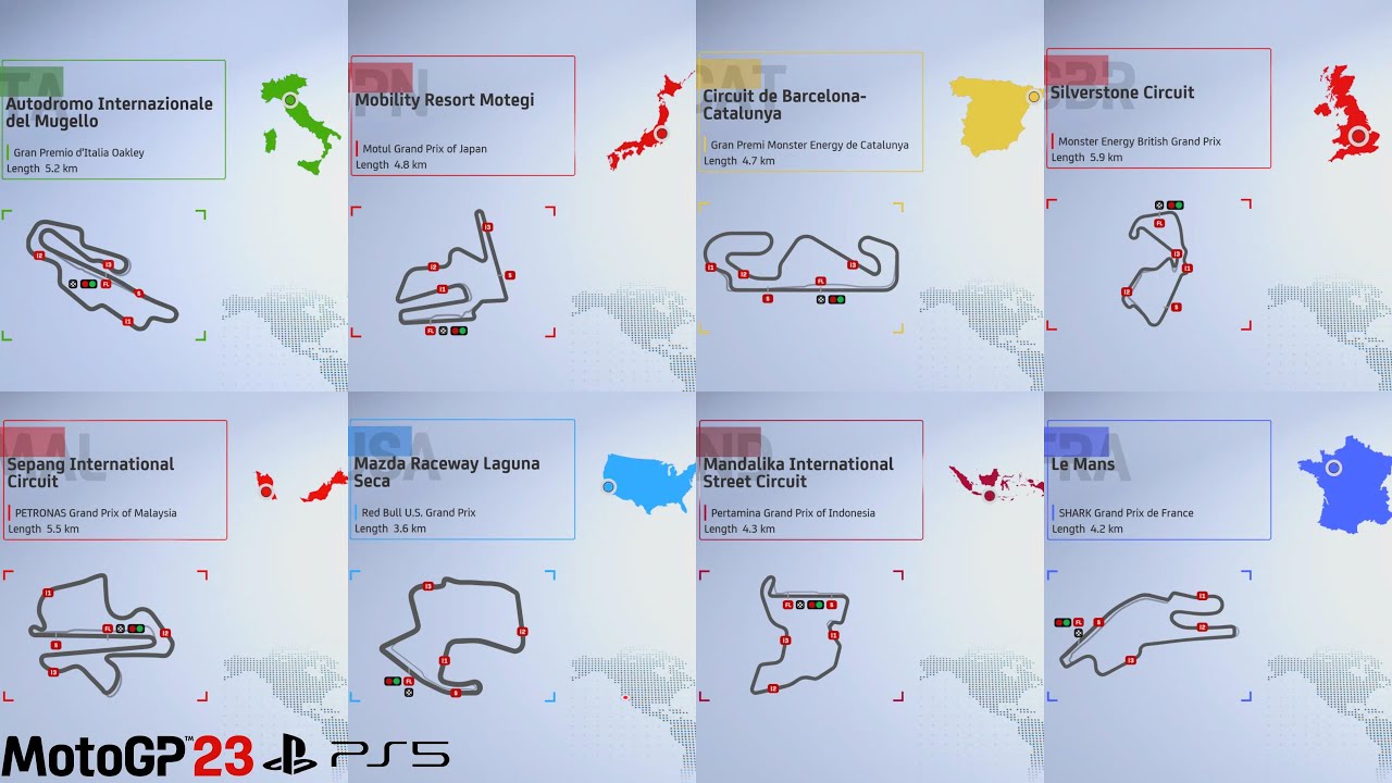 MotoGP 23 - All Track List 2023 Season & Historical Track [4KPS5]