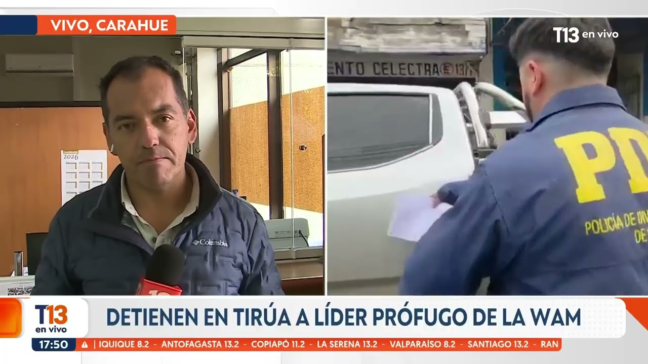 Detienen en Tirúa a líder prófugo de la WAM