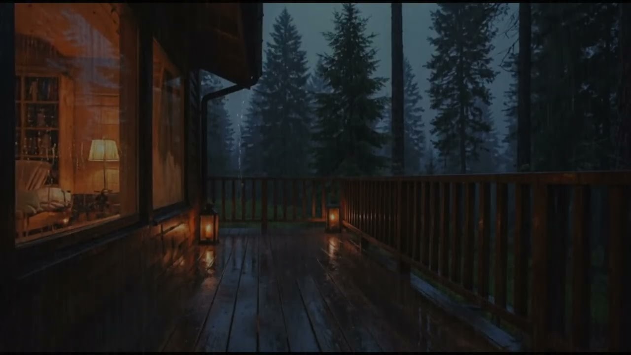 Peaceful Rain at a Forest Cabin 🌧 Gentle Rain Sounds for Stress Relief, Relaxation and Better Sleep