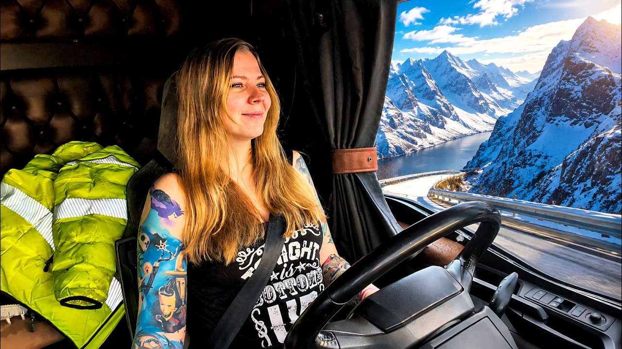 Trucking the Norwegian Mountains & Loading Lumber