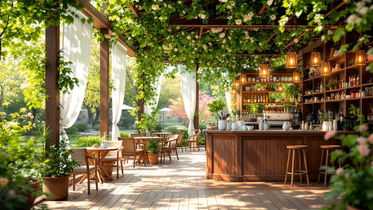 Garden Cafe Jazz Music 🌸 Morning Spring Jazz with Nature Therapy for Study, Work, & Stress Relief
