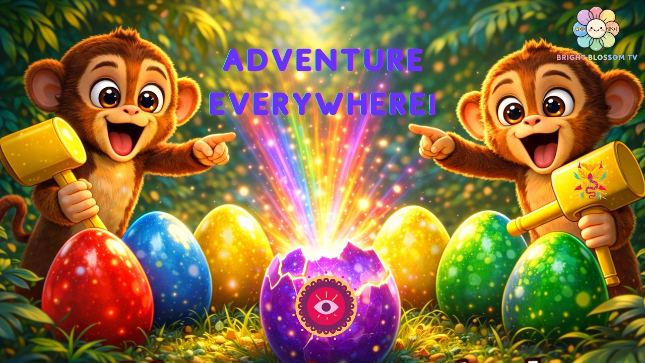 Monkey and  Colorful Eggs 🌈 | Surprise Adventure